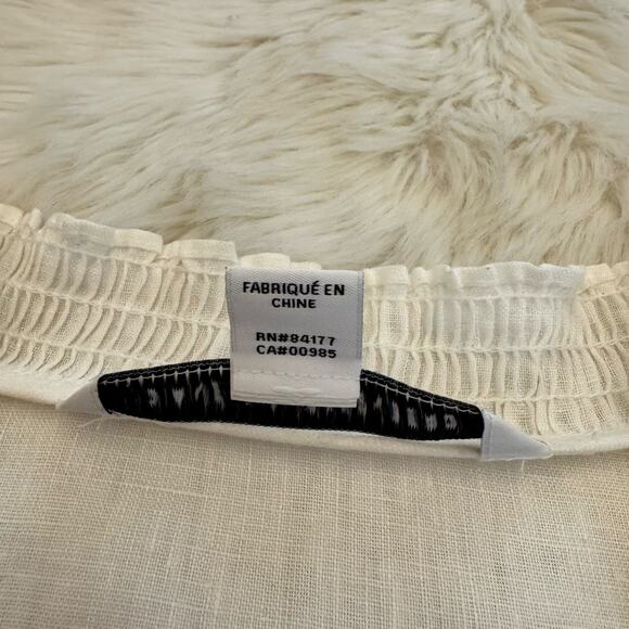 Diane Von Furstenberg Layla Button Up Linen Ruffle-Trim Top 6 - Picture 7 of 15